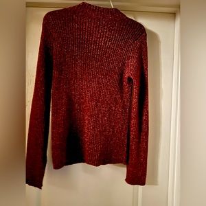 Mock turtle neck long sweater